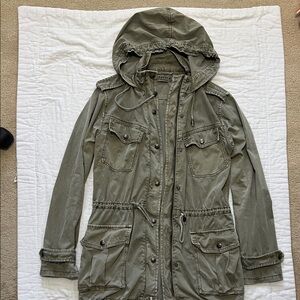 Talula Olive Utility Jacket with Hood